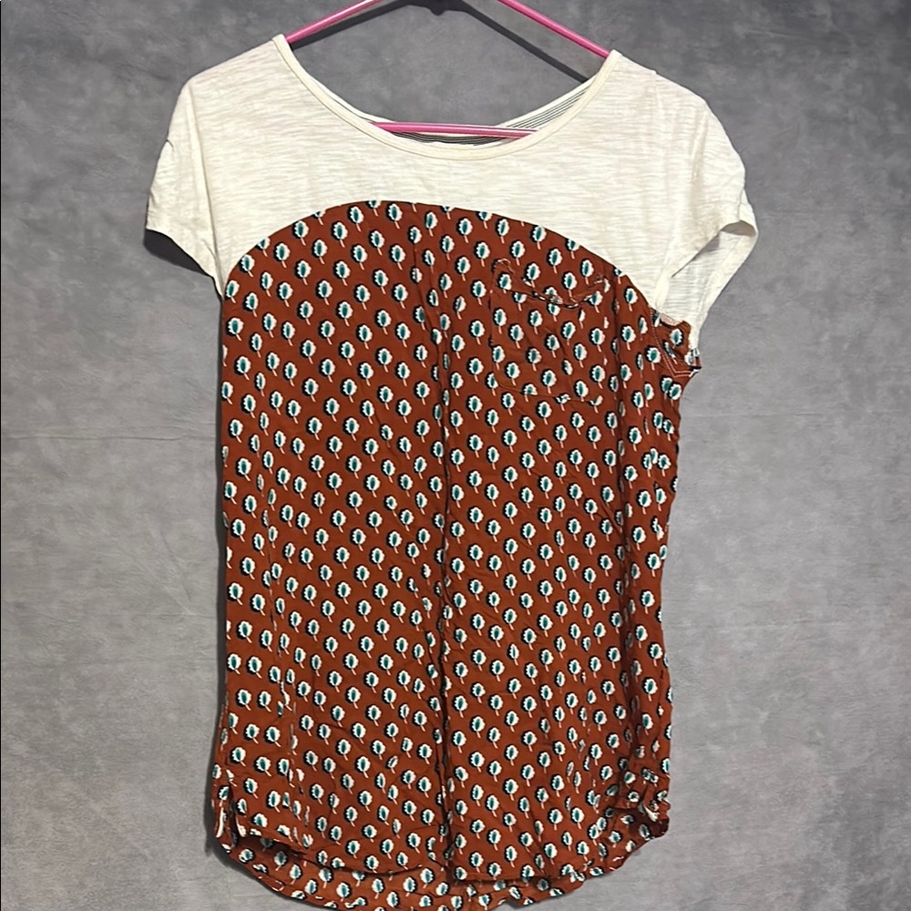 Patterned Brown and Cream Top